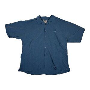 Vintage Big Dogs Short Sleeve Button Up Shirt Size 3XL Blue Plaid